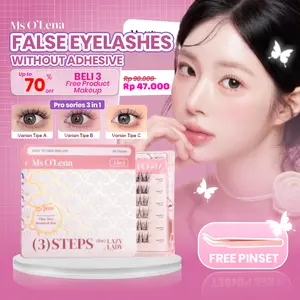 Ms O'Lena Bulu Mata Palsu Bebas Lem Pro Series 3in1 ABC Free Pinset  | Bold Medium Natural | 36 ClusterTanpa Lem Tanpa Residu