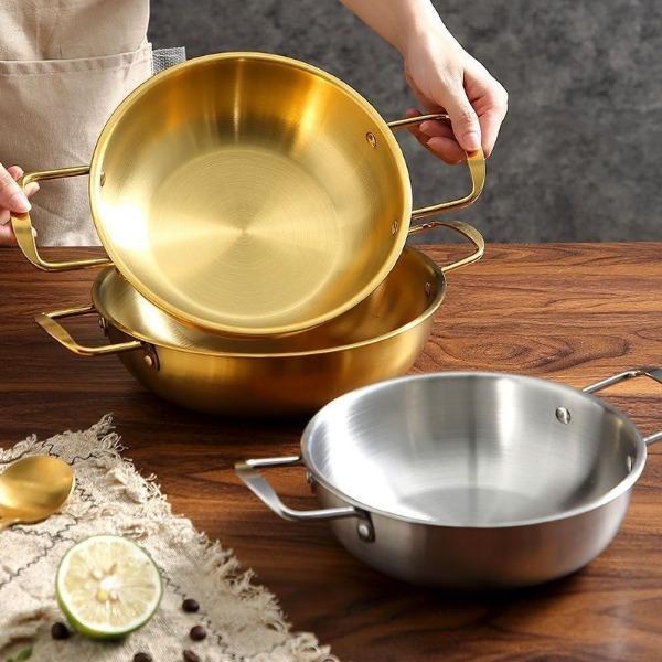 Nồi Nấu Mì Cay Mạ Vàng, Chảo Đáy Sâu Chống Dính, Nồi Nẩu, Xào Nướng Tại Bàn, Dùng Được Bếp Gas, Bếp Điện Bếp Từ Tiện Lợi 1