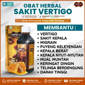 Obat Vertigo Sakit Kepala Sebelah Migrain Puyeng Penglihatan Buram Sakit Leher Belakang - Madu Kurmaqu GMJ Original BPOM Halal