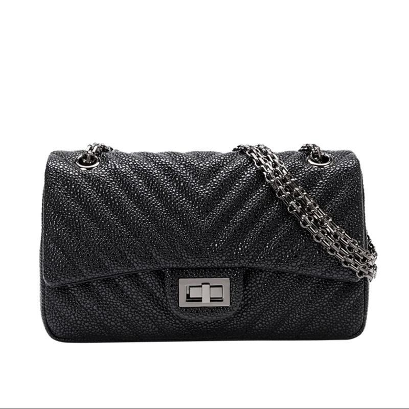  Túi Nữ Thời Trang Hợp Xu hướng Xu Hướng Mới 2024 Túi Đeo Chéo Một Vai Dây Xích Lingge Túi Trứng Cá Muối 