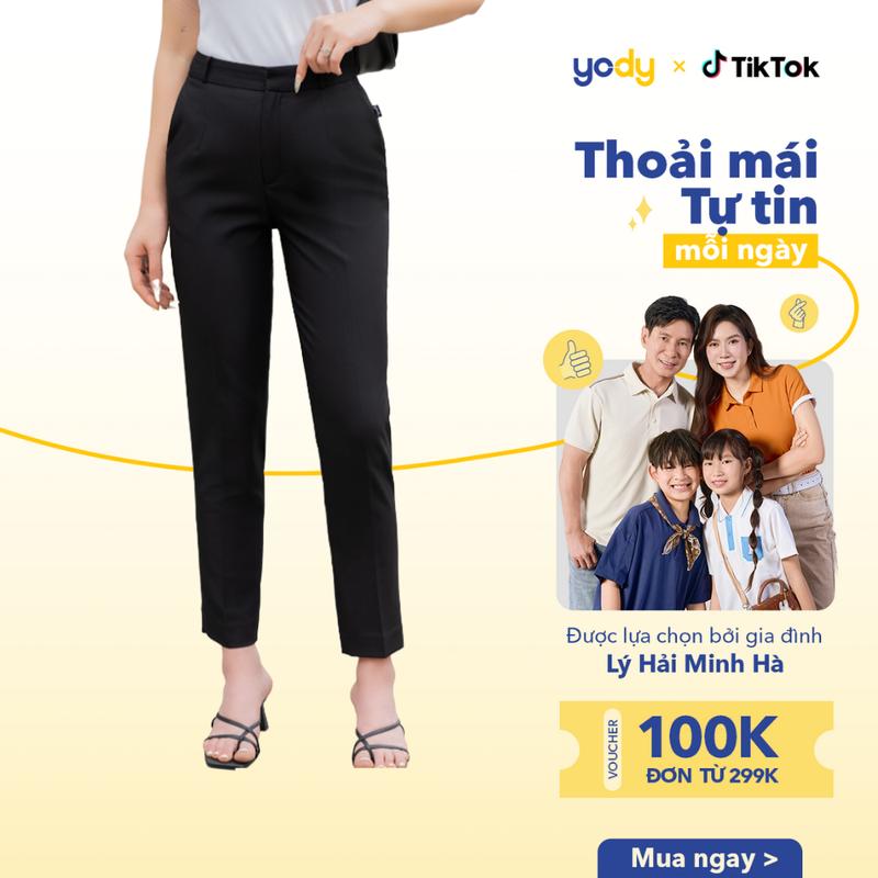 [Đồng giá] [ LIVE ] YODY Quần Âu Nữ Công Sở Lưng Cao Relax Pants Co Giãn Tốt QAN6224