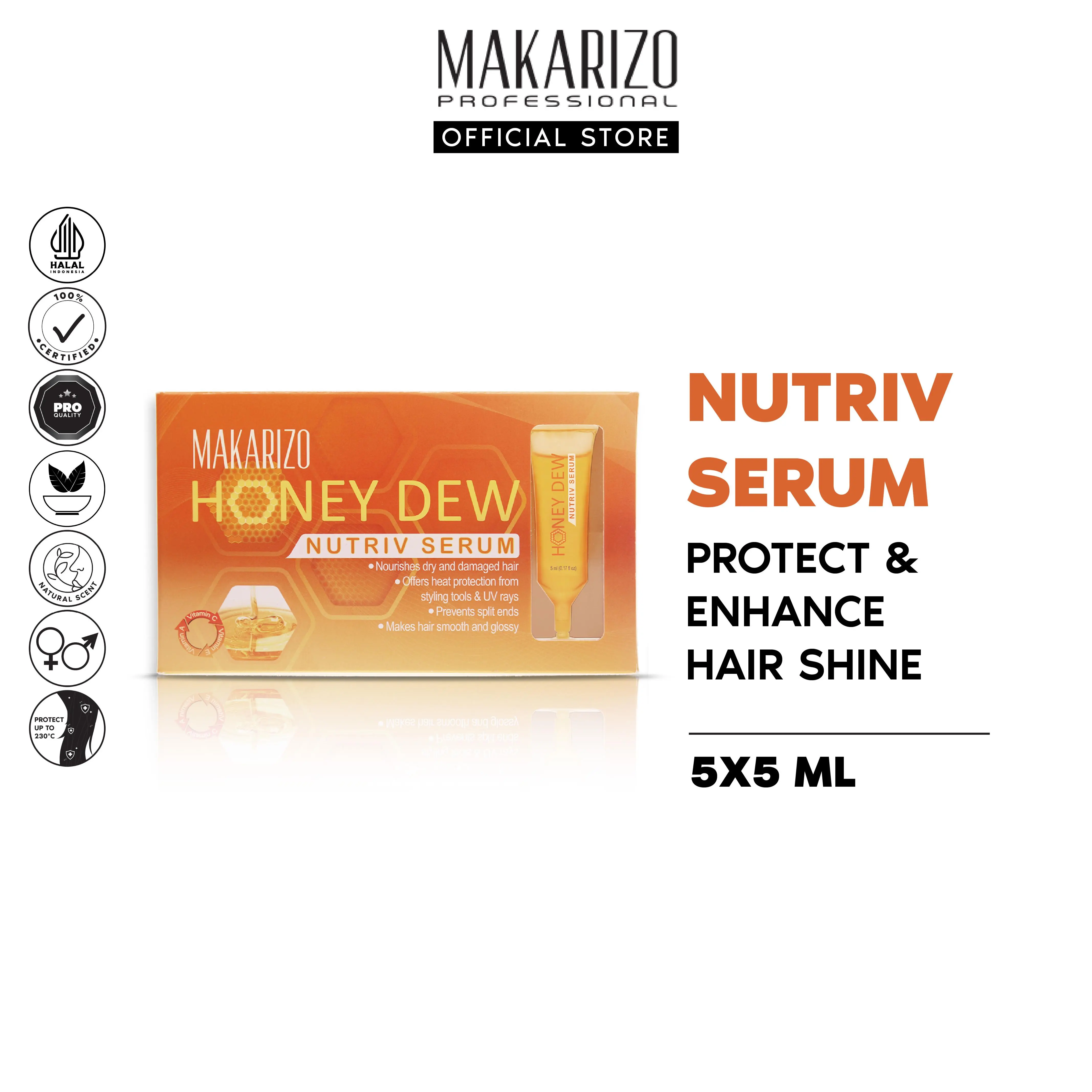 Makarizo Professional Honey Dew Nutriv Serum 5x5mL - Vitamin Rambut