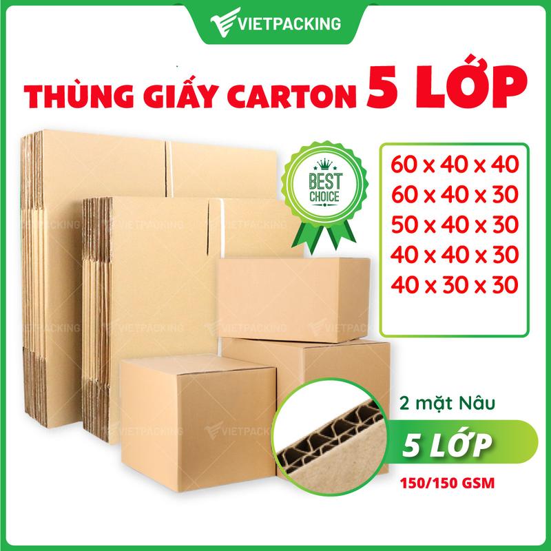 Thùng carton 5 lớp thùng giấy 5 lớp loại lớn cứng cáp siêu bền chuyển nhà lưu kho hàng hóa