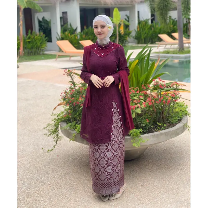 Kebaya Alana couple Burgundy / kebaya couple / kebaya lamaran 3