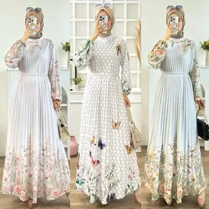 GAMIS PLISKET MOTIF PRINTING TERBARU BUNGA FLORAL