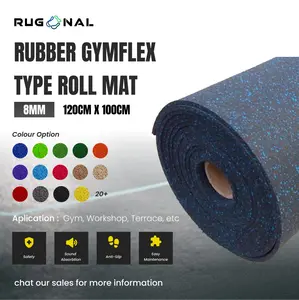 Rubber GYMFLEXS Type Roll Mat 120cm x 100cm - Lantai Karet Gym Anti Selip dan Tahan lama