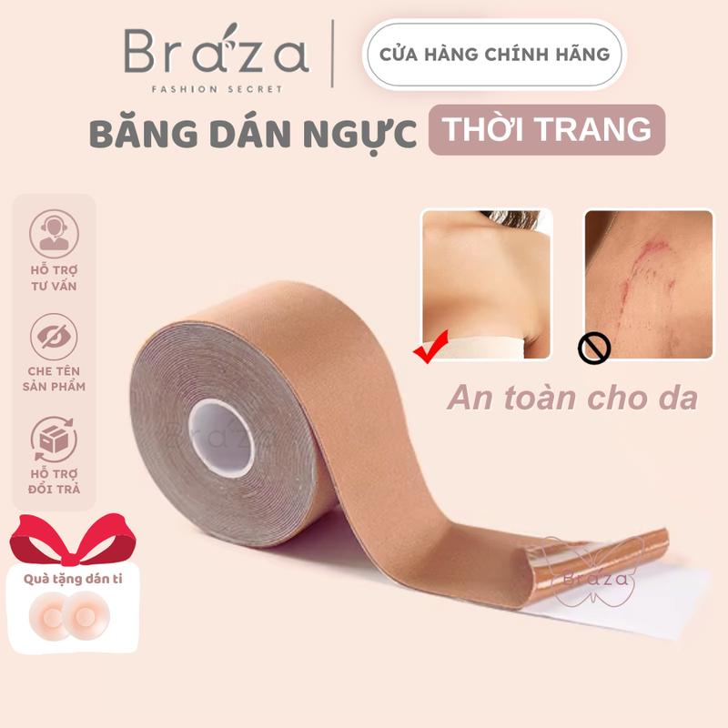  Miếng Dán Nâng Ngực Cho Nữ - Cuộn Dán Ngực Vô Hình Tiện Dụng Tạo Được Nhiều Kiểu Nâng Ngực Đa Năng Cao Cấp BRAZA - 155 Màu Nâu mieng  dan băng  keo  dán  ngực 