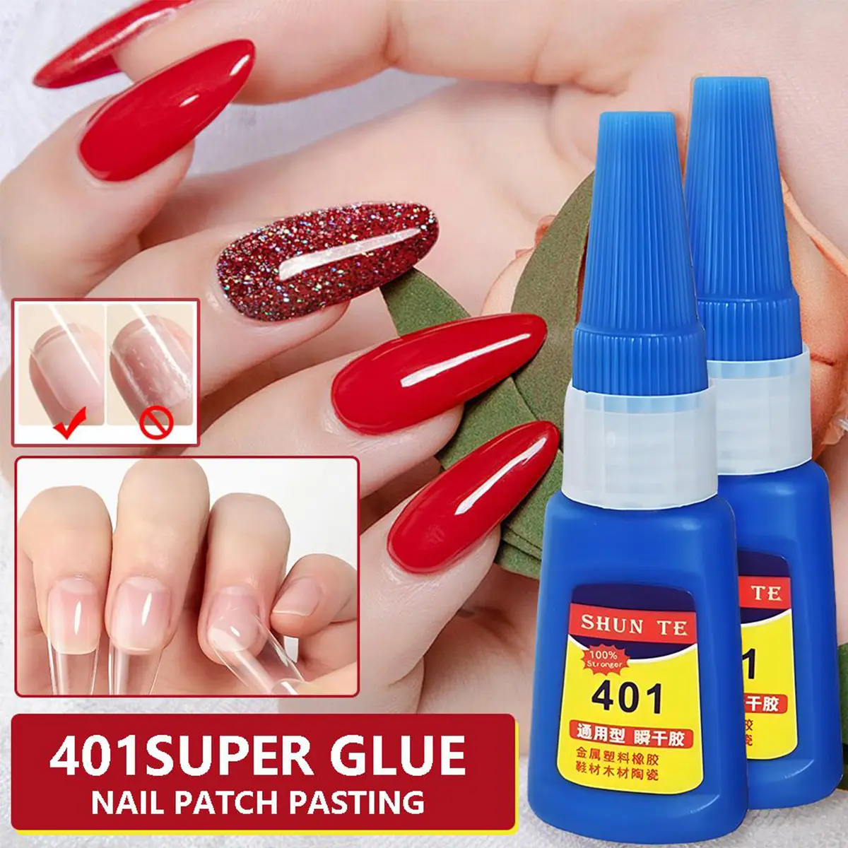 Keo Siêu 401, Chắc Hơn, 20ml, Thích Hợp Cho Cửa Hàng Làm Móng Tay Giả, Sửa Chữa Nhanh Tức Thì, Thích Hợp Để Đồ Trang Trí Móng Tay