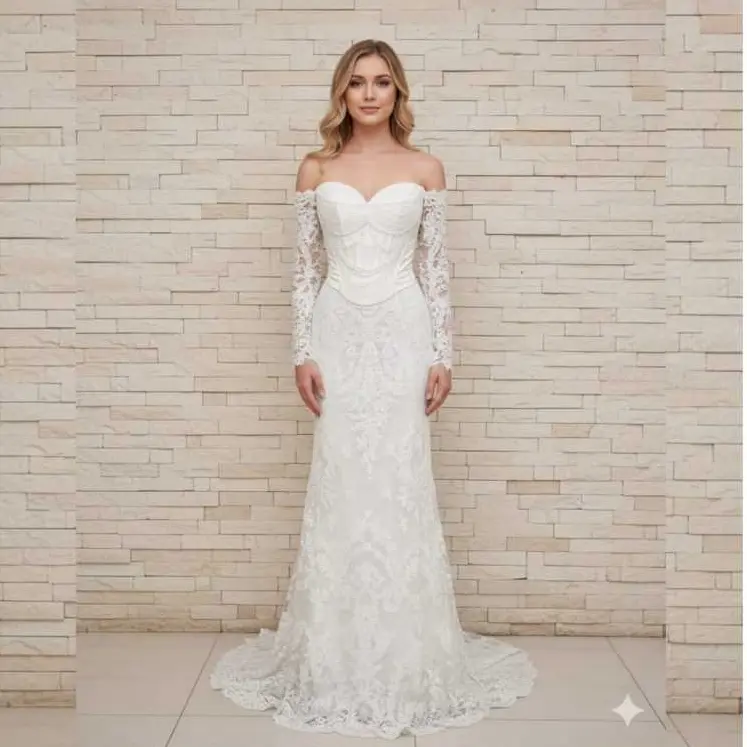 Gaun Pengantin Slim Duyung/Wedding Dress/Gaun Bridal Premium TZY 200