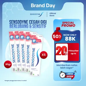 Sensodyne Toothpaste Pasta Gigi Cegah Gigi Berlubang dan Sensitif 80gr - 5 PACK