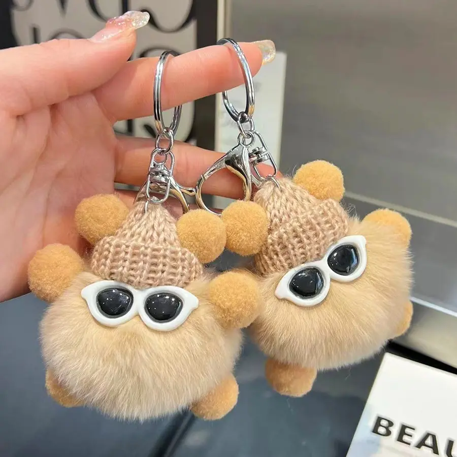 Cute otes, rabbits, coal ball pendant bag, hair ball dolls, cartoon plush doll keychain