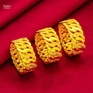 Cincin Pasangan Reka Bentuk Asal Buatan Tangan dengan Gaya Unik, Cincin Lelaki dan Wanita Berbentuk Terbuka atau Tertutup, Cincin Mewah untuk Wanita yang Tidak Pudar Bersalut Genggam Bunga Lapisan Premium Polishing New Kikir Plated Rotan