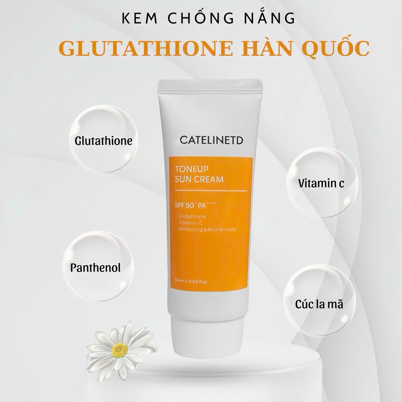  1 Tuýp Kem Chống Nắng Glutathione  Vitamin C Bản Nân g Cấ p Catelinetd 60ml Hàn Quốc Mã SP001588 