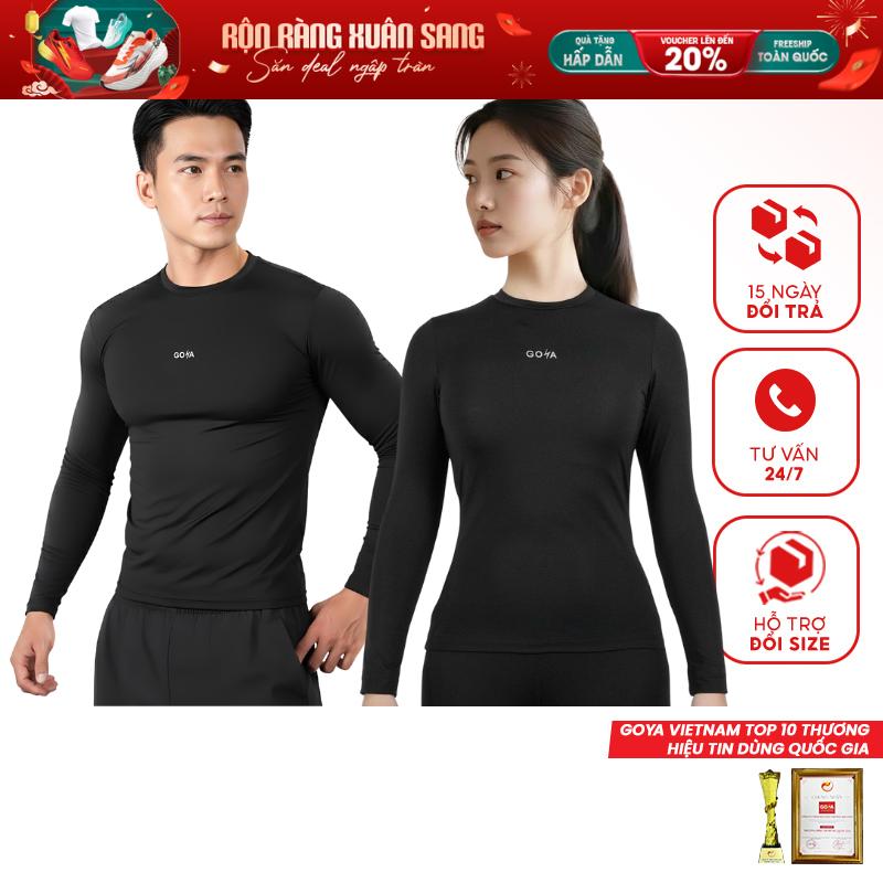  MỚI  Áo Thun Giữ Nhiệt Tay Dài Nam Nữ GOYA CORE Năm 2025 - Co Giãn Tốt Giữ Ấm Thấm Hút Mồ Hôi Form Ôm Body Phù Hợp Sử Dụng Cho Các Môn Thể Thao Trong Thời Tiết Lạnh 