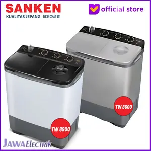 Sanken Mesin Cuci 2 Tabung Kapasitas 8 Kg Transparan TW 8900 PROMO