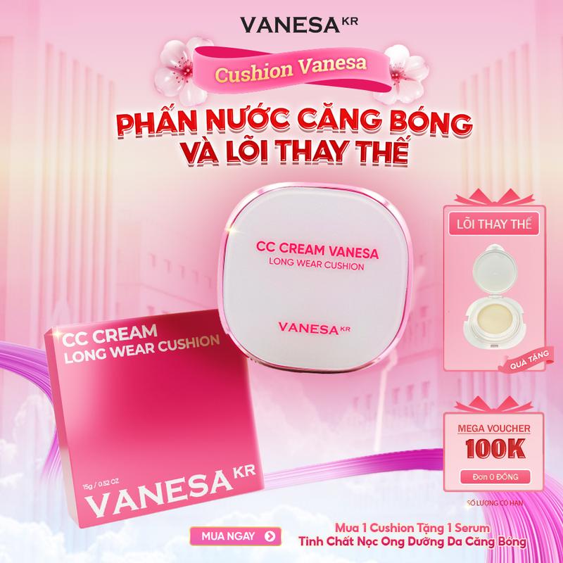 MUA 1 TẶNG 1 Phấn Nước Che Phủ Mỏng Mịn Kiềm Dầu CC Cream Vanesa Long Wear Cushion Kem Nền Nữ Cosmetic Women-Lõi Thay Thế 15Gram lót và