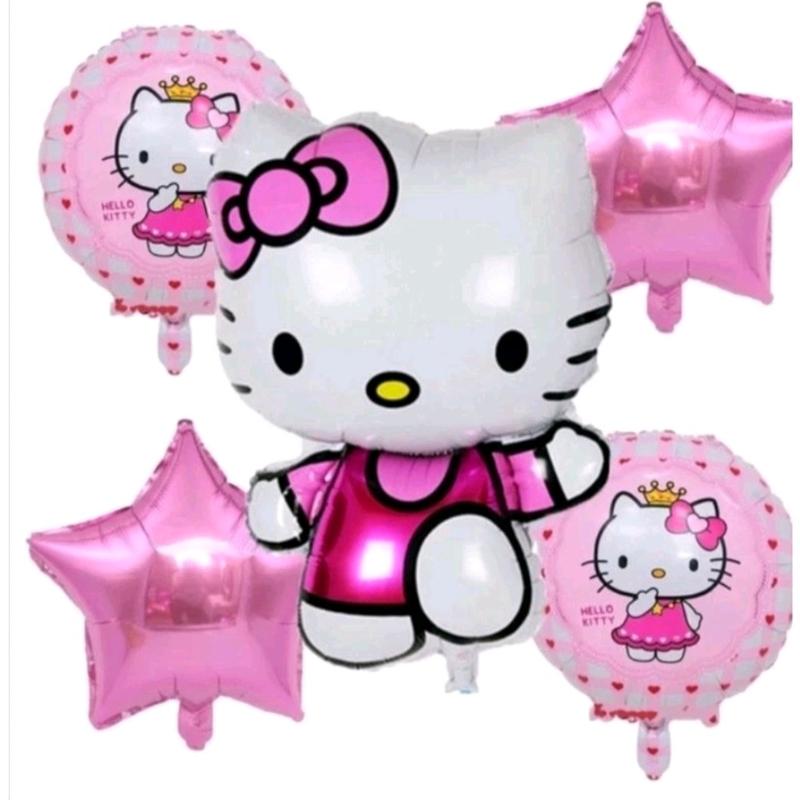 PAKET DEKOR ULANG TAHUN TEMA HELLO KITTY SET DEKOR BIRTHDAY HELLO KITTY Balon Pink Anak 4