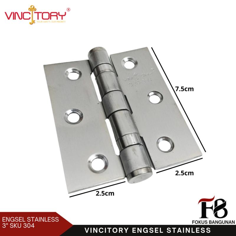 Engsel Pintu Bahan Stainless Tebal Set Isi 2 / Engsel Jendela Vincitory 304 2