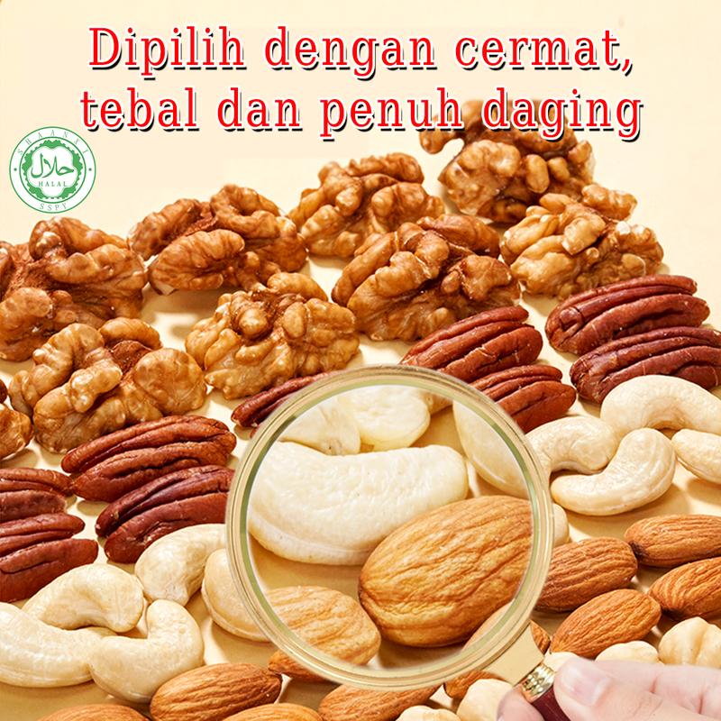 Product Introduction of 【Spesial Akhir Bulan】 [Halal] 250g Kacang Campuran Almond Kacang Mete Biji Labu Biji Labu Kering Kismis Kismis Hitam Kenari 【Produk Panas】 Food Snacks Cemilan Diet Jajanan 23