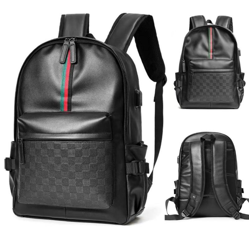 Balo Da Pu Cao Cấp Bag Nam Trơn Đi Học Thời Trang Chống Nước Đựng Laptop Siêu Bền BA01