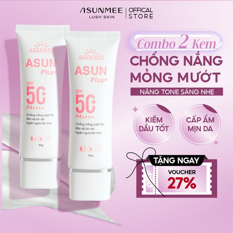 COMBO Hai típ kem chống nắng ASUN [CHÍNH HÃNG ] Chỉ số chống nắng SPF 50+PA++++Nâng tone.