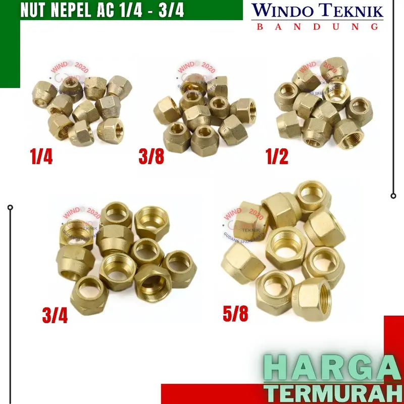 NUT NEPEL AC 1/4 - 3/4 | DOUBLE NEPEL | NAT NEPEL PIPA AC | NAT AC | NEPEL AC 1/2PK - 5OK I DOBEL NEPEL AC | NUT AC 2