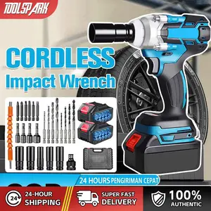 Impact wrench Cordless 588V 980NM Brushless bor impact baterai mesin impact buka baut Cordless Electric Wrench Rechargeable Torsi besar Mesin Bor