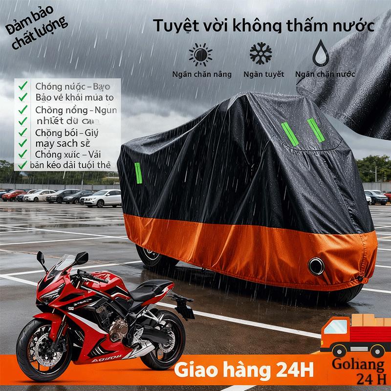 Bạt Phủ Xe Máy Chống Mưa, Nắng, Bao Tất Cả Các Mùa Bụi Bẩn Chất Lượng Cao Chống Thấm Tuyệt Đối, Bao Trùm Cả Xe Với lỗ khóa ô tô che mưa cho xe máy bạt phủ xemáy chống UV.