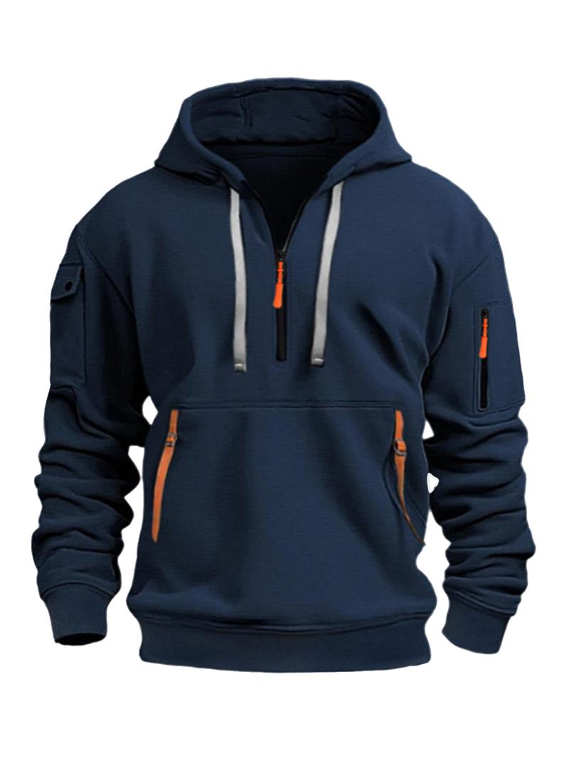 Product Introduction of A stylish windproof and fleece hoodie for autumn and winter warmth, perfect for casual parties 4