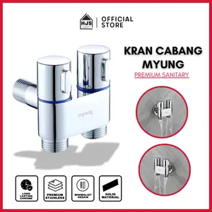 HJS Kran Cabang Shower Minimalis Dobel Stop Kran Myung / Kran Shower Cabang Stainless 1/2" Inch Jet keran