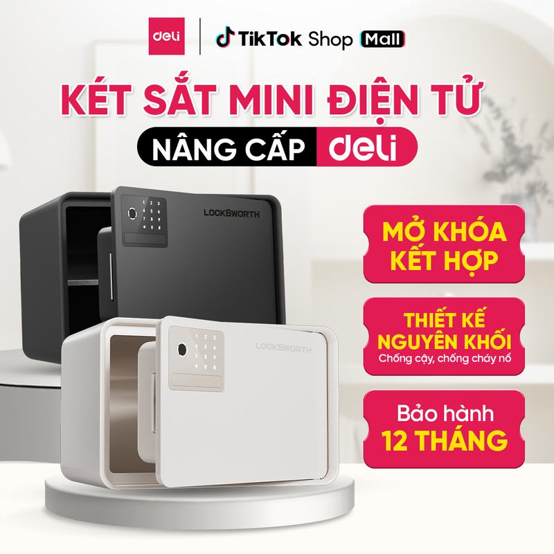  FS- Két Sắt Mini Điện Tử Nâng Cấp Deli Mới 2025 Két Sắt Thông Minh Tự Động 2 Kích Thước Bảo Hành 12Tháng 