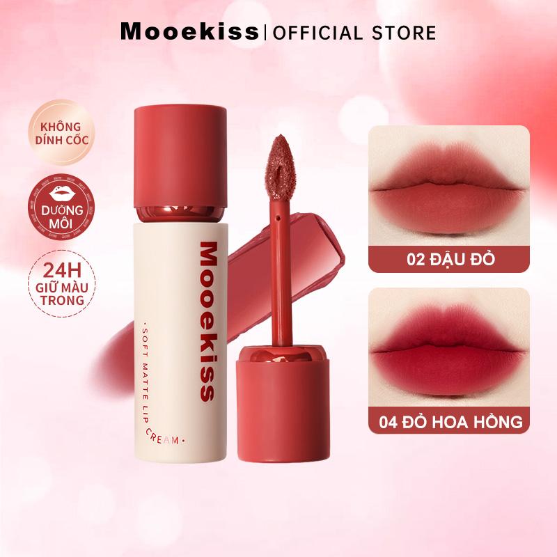 [DEAL LIVE ĐỘC QUYỀN]Mooekiss Matte Velvet Lip Cream Không dính cốc Không Phai Màu Son Trang điểm Môi 6 Màu Có Sẵn 3g