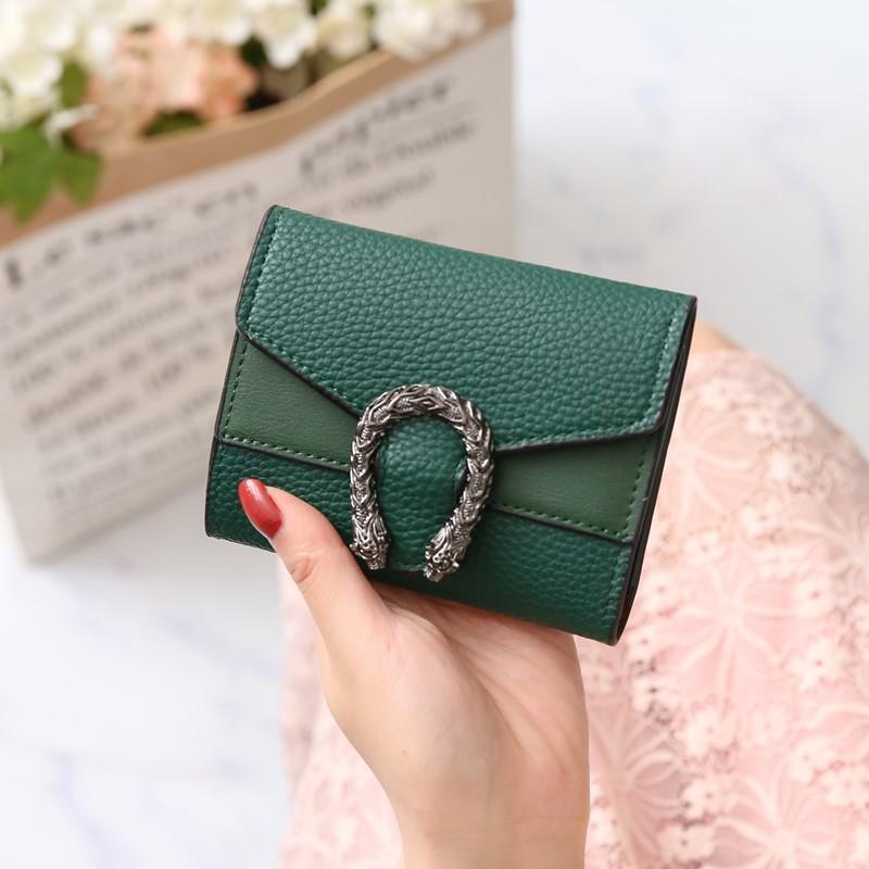 Túi xách, ví nữ, chủ thẻ, ví tiền xu, ví ngắn, các yếu tố nối thời trang, khóa cá nhân hóa, làm bằng da PU Wallet Kem 8