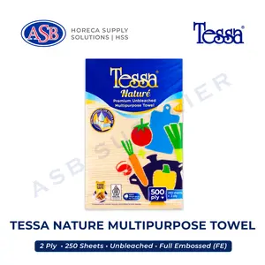 Tissue / Tisu TESSA Nature Unbleached Multipurpose Towel 2 Ply (250 Sheets)