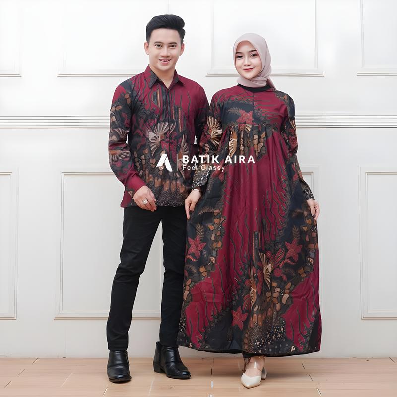 Set Batik Couple lamaran kondangan batik couple terbaru 2024 Muslim Dress Wanita 2