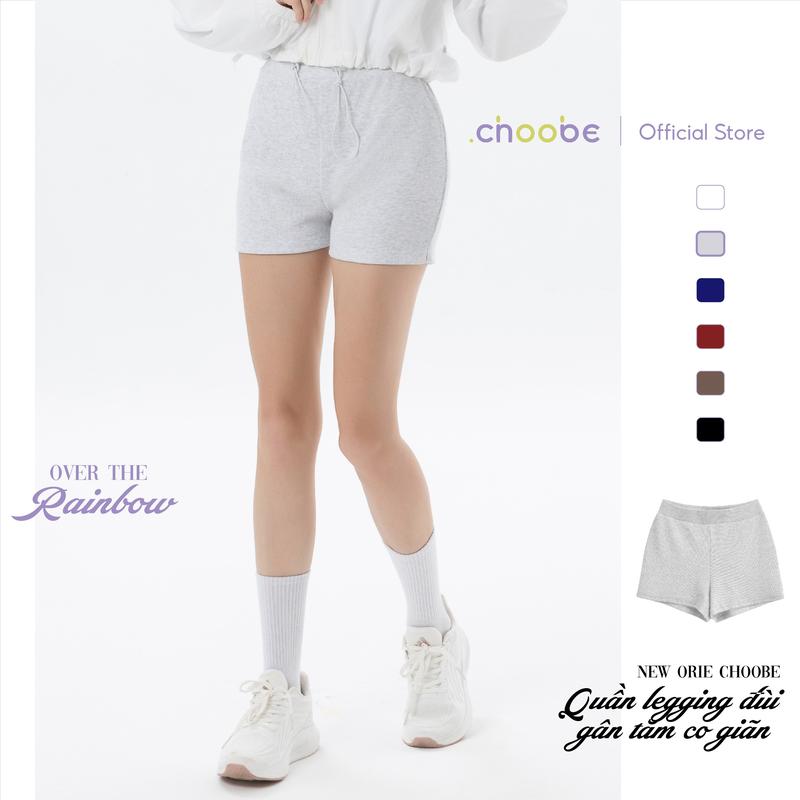    MỞ BÁN  Quần legging đùi nữ New Orie Choobe dáng ôm cạp cao gân tăm dày dặn QS28 