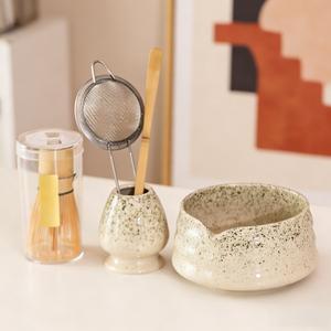 Juego de 5 piezas para Ceremonia del Té Matcha, cuenco y batidor de bambú, para reuniones familiares al aire libre, estilo japonés, hecho en China