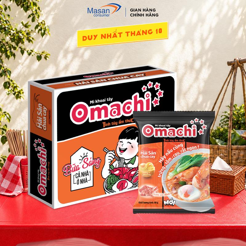Thùng Mì dinh dưỡng khoai tây Omachi hải sản chua cay 30gói x 80gr