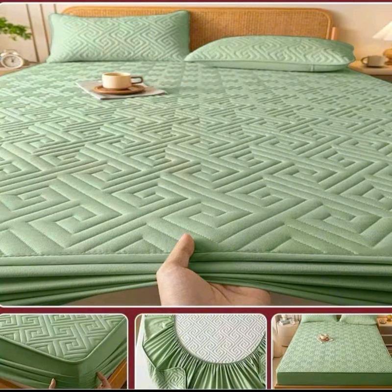 Ga Bọc Nệm phi lụa trần bông chất liệu thoáng mát thấm hút mồ hôi tốt Bộ 3 món ga giường bọc đệm phi lụa cho mùa hè đủ kích thước m2 m4 m6 m8 2m2