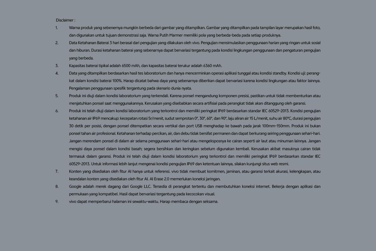 [NEW LAUNCH] vivo Y29 (6/128) - Design Marmer Eksklusif, 6500mAh Tahan 3 Hari, Tahan Banting Ekstrem, IP69 Tahan Air Ekstrem, AI Erase 2.0 + AI Circle to Search