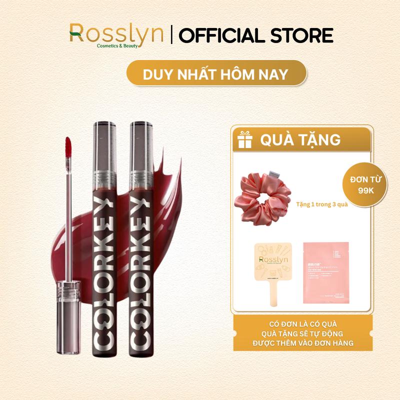 Son tint bóng Colorkey dạng lỏng lâu trôi glasting water tint 1.7g Rosslyn Cosmetics Son Môi Nữ Trang Điểm Mỹ Phẩm