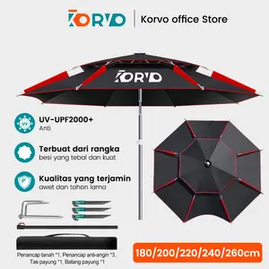 Payung Tenda Fishing Umbrella/Payung Pancing Super Lebar Praktis Wisata Usaha Serba Guna Dingin 260 cm/180cm Tahan Panas/Tahan Dingin, Anti UV/Outdoor Taman Hotel
