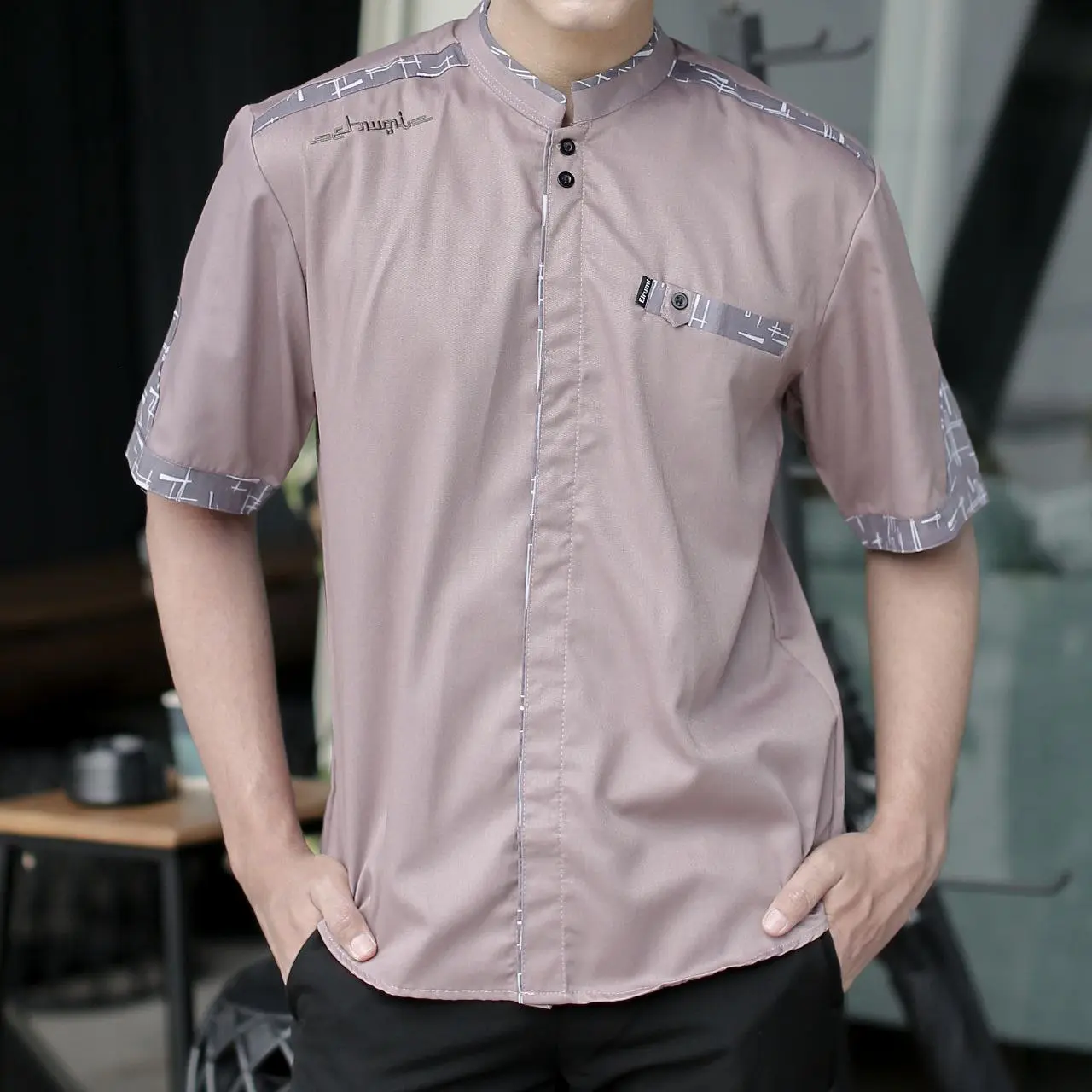 Koko Pendek El Rumi Warna Lilac Koko Yisunsin Lengan Pendek Terbaru