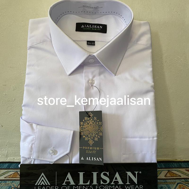 KEMEJA ALISAN POLOS PREMIUM SLIMFIT WARNA PUTIH LENGAN PANJANG Formal Pria 0
