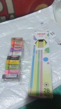 Product Review of 1 pack isi 40 pcs penghapus kecil/eraser warna warni joyko er-110 murah Stationery Pensil Hitam from S**i 0