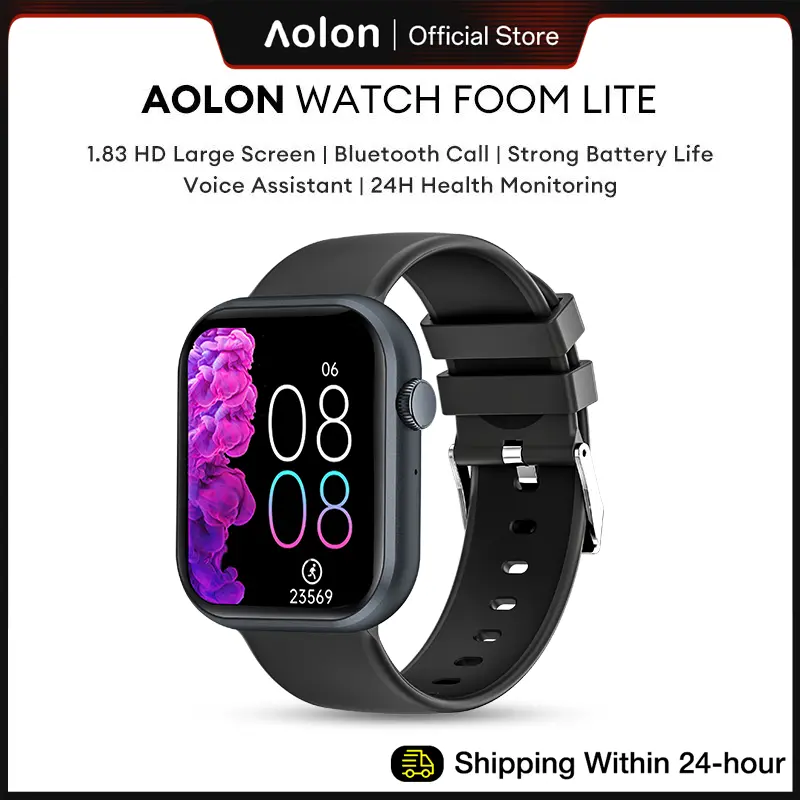 【COD／24H Ship】Aolon Huafit Foomlite Jam Tangan Pintar Asli Jam Tangan Pintar DIY Wallpaper DIY Mode Multi-olahraga Deteksi Denyut Jantung Panggilan Bluetooth 1.83 Inci HD Layar Penuh Tahan Air Foomlite Ponsel Pelacak 0