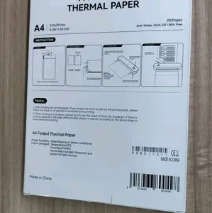 Kertas Thermal 200 sheet  per set pack ukuran A4 ( 210*297mm / 8.26*11.69Inch ) Super Premium Folded Thermal Paper.