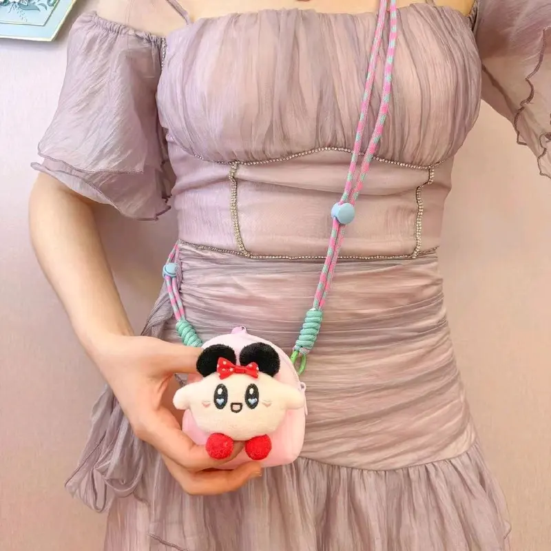 (0031) Gantungan Hp Aestetic lanyard strap mini bag  boneka cute korean  pink Handphone holder Tali soft silicon ungu tua 1