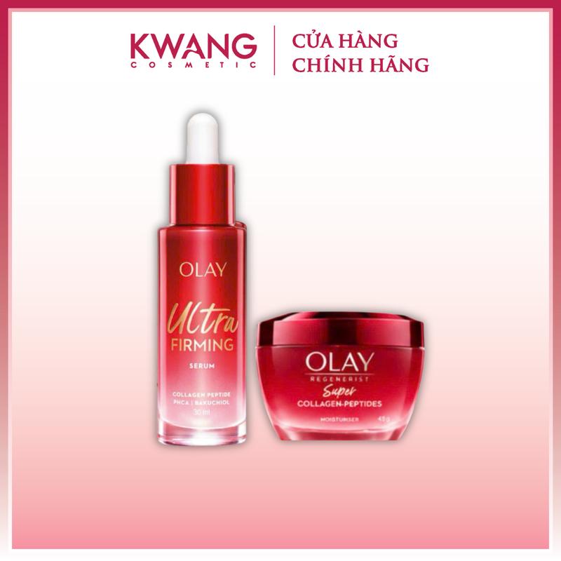 Combo Kem Dưỡng Ẩm OLAY Super Collagen Peptides & Serum OLAY Ultra Firming Giúp…