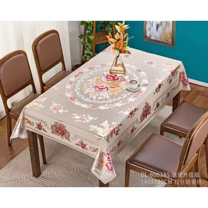 3D 6 Seater Table Cloth Alas Meja Makan Modern DESIGN Kalis Air dan Minyak 8 Kerusi Tanpa Basuh Meja Kopi Segi Empat